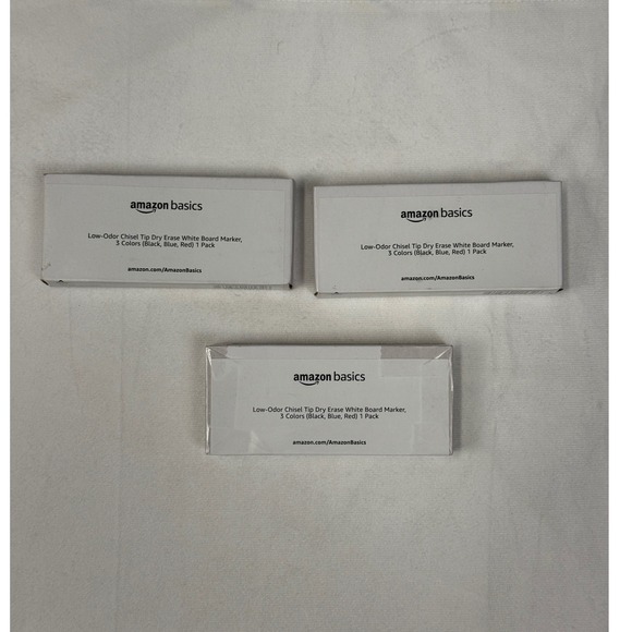 Amazon Basics Other - Amazon Basics Dry Erase Markers Chisel Tip Low Odor Black Red Blue 3 Packs of 3